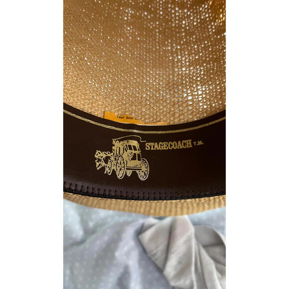 Vintage 1979  Resistol Stagecoach Straw Cowboy Hat 7 1/4 - Picture 5 of 10